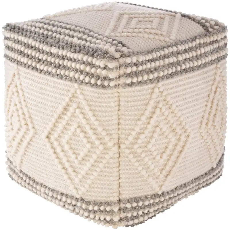 Pouf Freya Bohème Tressé Cube 45 cm
