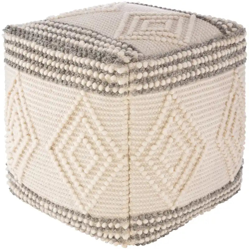 Pouf Freya Bohème Tressé Cube 45 cm