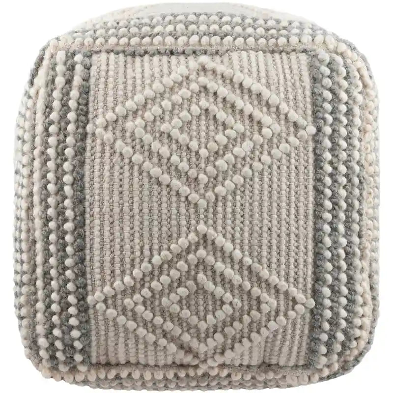 Pouf Freya Bohème Tressé Cube 45 cm