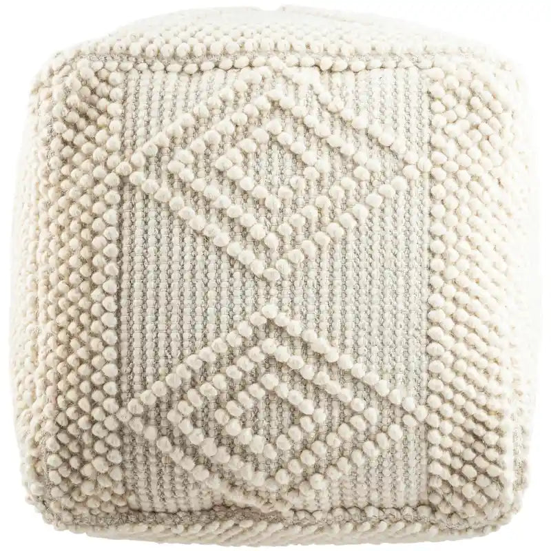 Freya pouf cube bohème tissé main de 18 pouces