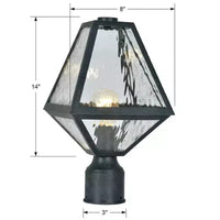 Crystorama Lighting Glacier Lampadaire 1 lumière Noir charbon de bois