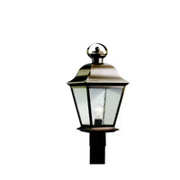 Poteau lumineux extérieur 1 lumière Mount Vernon 19,5 avec verre texturé transparent, noir