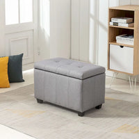 Banc de rangement Porthos Home Vivi en tissu à couvercle basculant