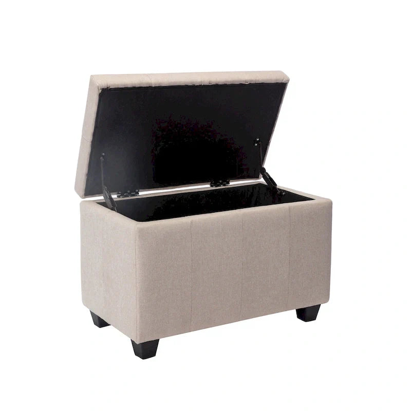 Banc de rangement Porthos Home Vivi en tissu à couvercle basculant