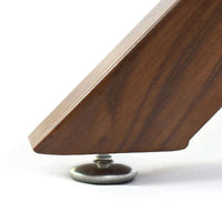 Table à manger ronde 39 pouces en verre avec pied en noyer - 39x30x27