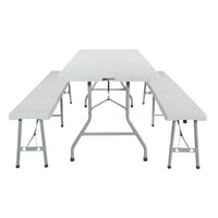 Ensemble table et bancs pliants 3 pièces