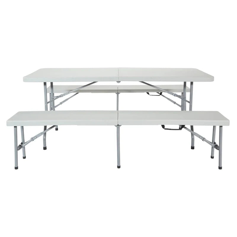 Ensemble table et bancs pliants 3 pièces