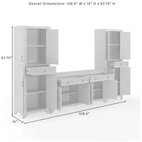 Ensemble buffet et garde-manger 3 pièces Tara de Crosley - 15x108.5x67.75