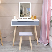 Ensemble de coiffeuse de chambre moderne avec miroir à luminosité réglable