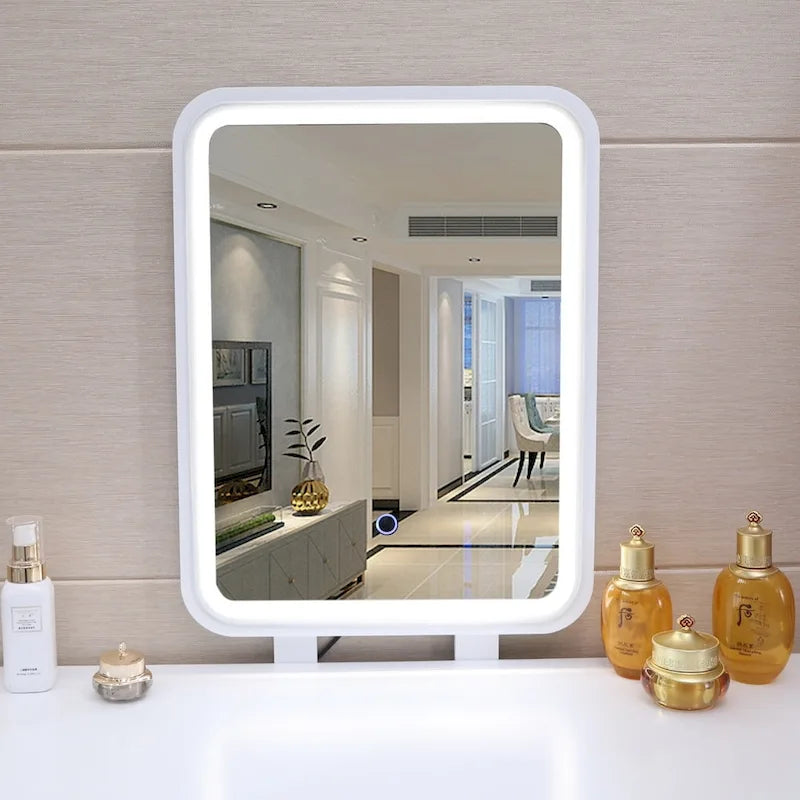 Ensemble de coiffeuse de chambre moderne avec miroir à luminosité réglable