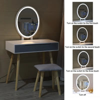 Ensemble de coiffeuse de chambre moderne avec miroir à luminosité réglable