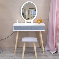 Ensemble de coiffeuse de chambre moderne avec miroir à luminosité réglable