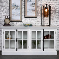 Console multimédia Coventry chêne blanc 4 portes - 72 x 17 x 36