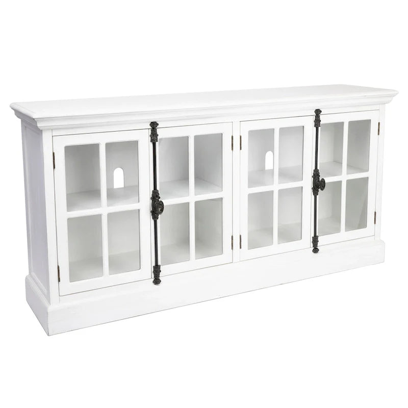 Console multimédia Coventry chêne blanc 4 portes - 72 x 17 x 36