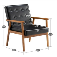 Chaise rétro moderne en similicuir noir