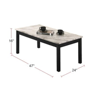 Table basse 3 pièces avec plateau en faux marbre