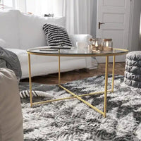 Tables gigognes Sonoma chêne clair avec piètement cantilever en métal