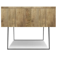 Table basse moderne rectangulaire WYNDENHALL Mitchell en BOIS MASSIF et métal, 48 pouces de large - 48 L x 22 P x 18 H
