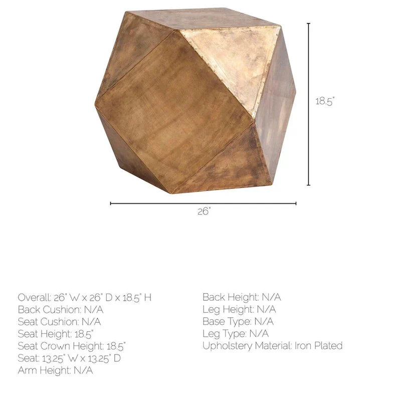 Table d'appoint/de bout hexagonale Exagoni en laiton