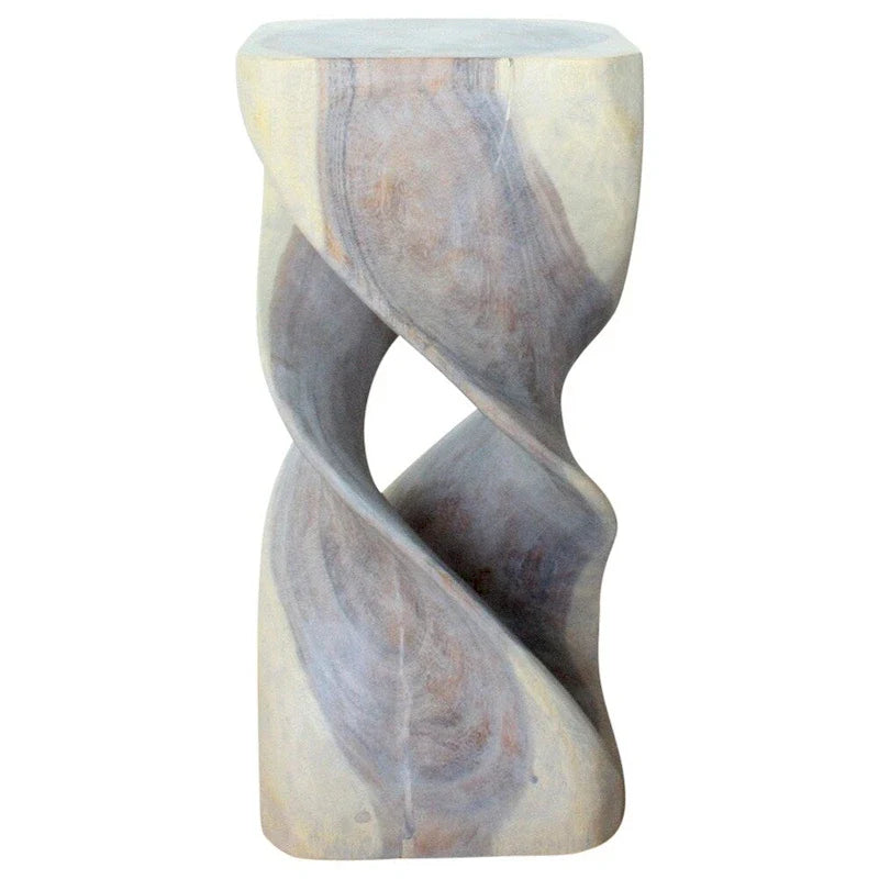 Haussmann Tabouret de table double torsion en bois 35,5 cm L x 76 cm H Huile grise - 35,5 x 35,5 x 76 cm
