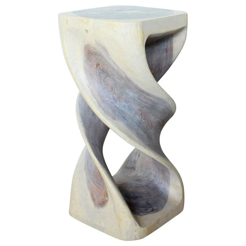 Haussmann Tabouret de table double torsion en bois 35,5 cm L x 76 cm H Huile grise - 35,5 x 35,5 x 76 cm