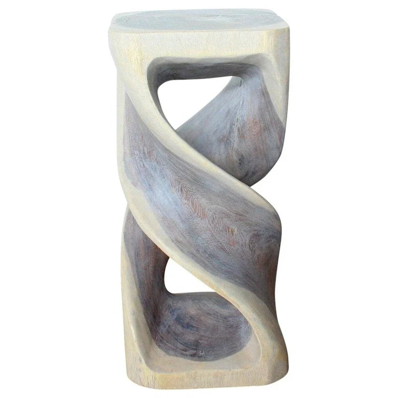 Haussmann Tabouret de table double torsion en bois 35,5 cm L x 76 cm H Huile grise - 35,5 x 35,5 x 76 cm