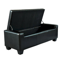 Banc de rangement ottoman Porch & Den Pickard en similicuir noir