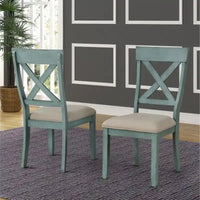Roundhill Furniture Prato Ensemble de table à manger 5 pièces avec chaises à dossier croisé