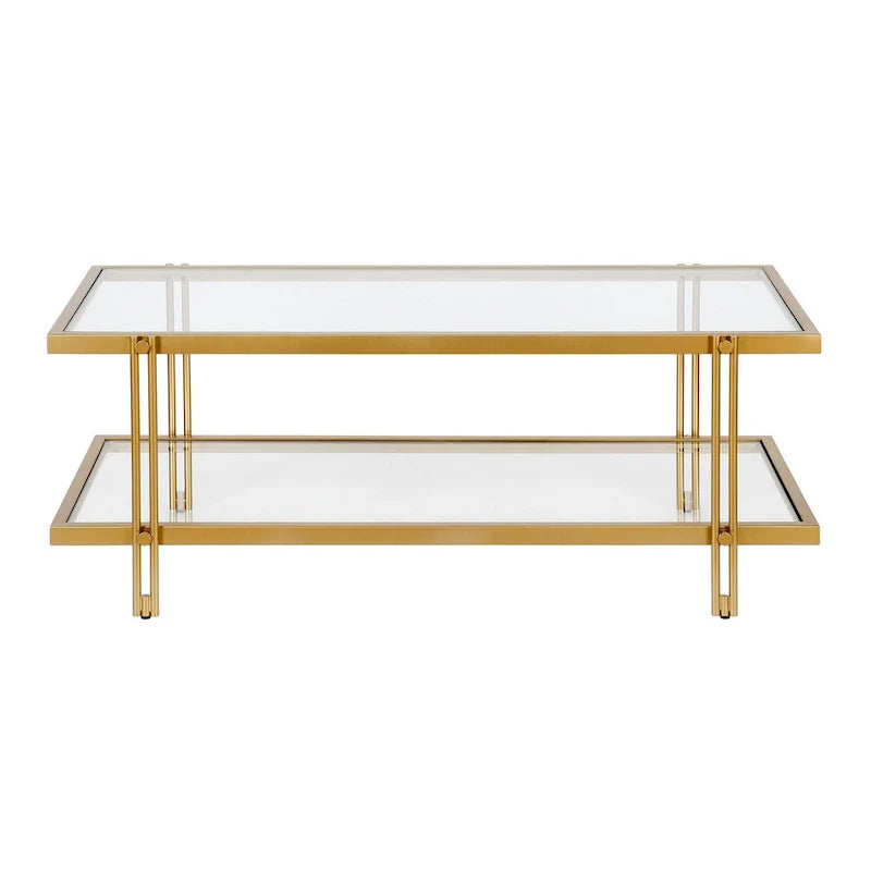 Table basse Inez en acier et verre au design moderne