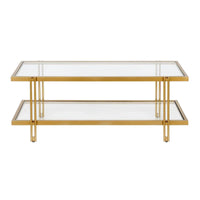 Table basse Inez en acier et verre au design moderne
