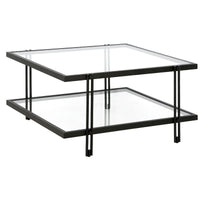 Table basse Inez en acier et verre au design moderne