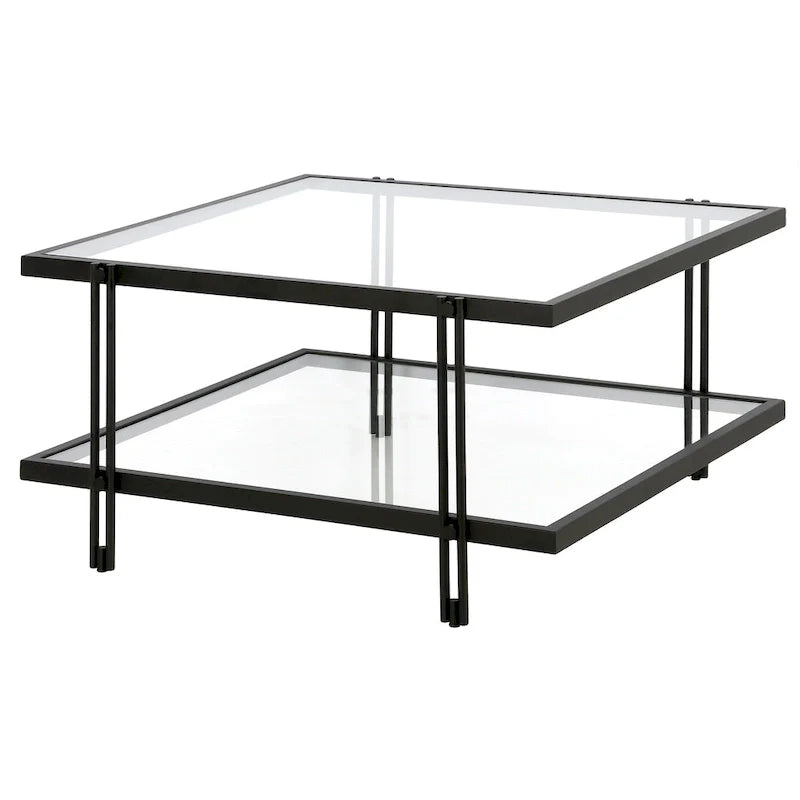 Table basse Inez en acier et verre au design moderne