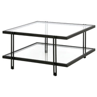 Table basse Inez en acier et verre au design moderne