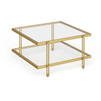 Table basse Inez en acier et verre au design moderne