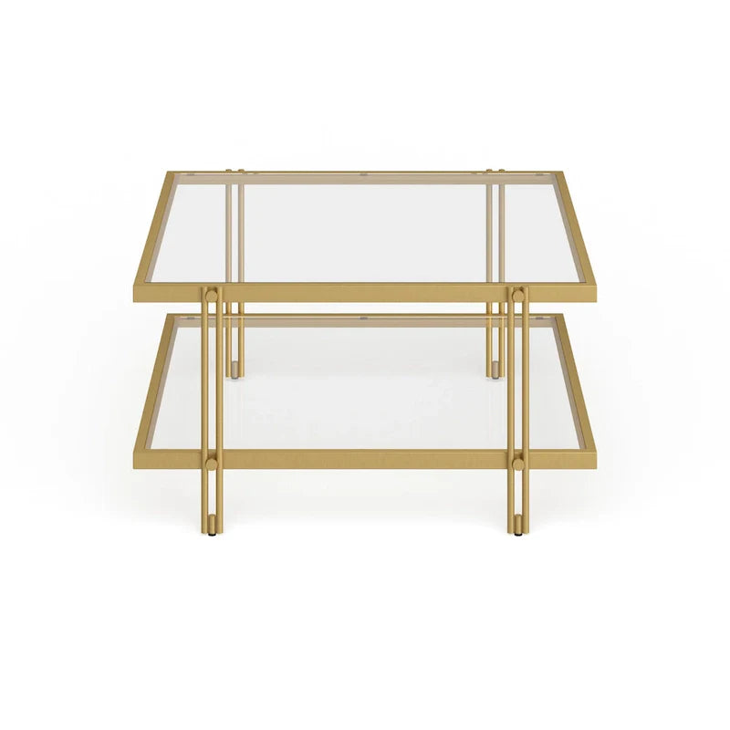 Table basse Inez en acier et verre au design moderne