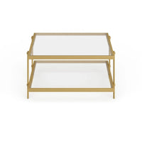 Table basse Inez en acier et verre au design moderne
