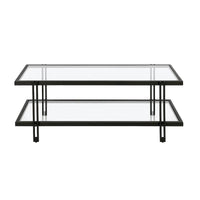 Table basse Inez en acier et verre au design moderne