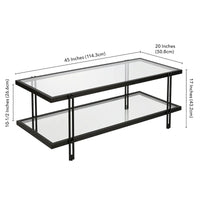 Table basse Inez en acier et verre au design moderne