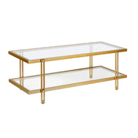 Table basse Inez en acier et verre au design moderne