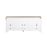 Meuble TV de divertissement Magnolia Manor blanc antique et écorce vieillie - 73 po de large