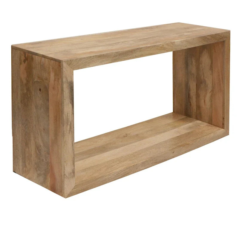 Console buffet Keli 52 pouces en bois de manguier, cube ouvert, 1 étagère