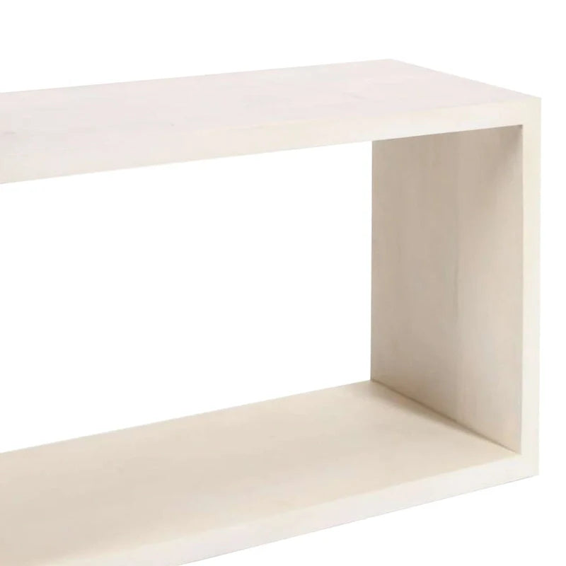 Console buffet Keli 52 pouces en bois de manguier, cube ouvert, 1 étagère