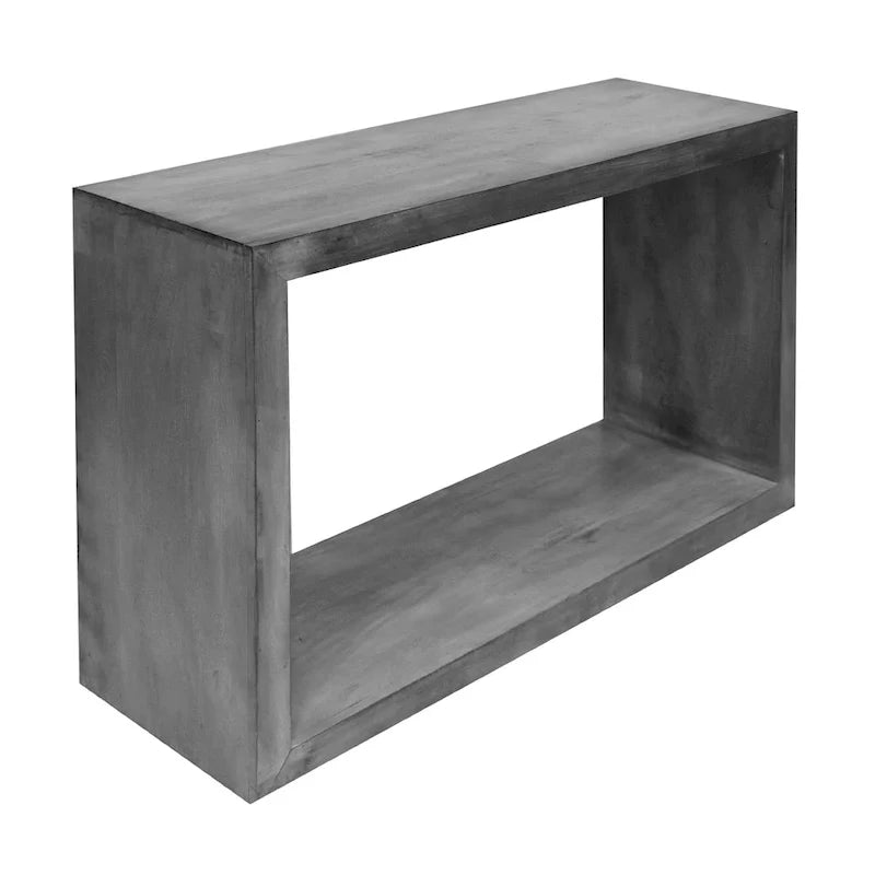 Console buffet Keli 52 pouces en bois de manguier, cube ouvert, 1 étagère
