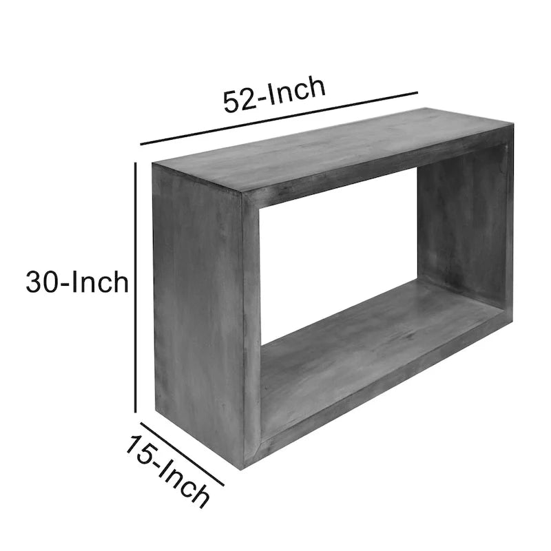 Console buffet Keli 52 pouces en bois de manguier, cube ouvert, 1 étagère