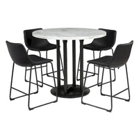 Centiar Table ronde hauteur comptoir blanc/noir
