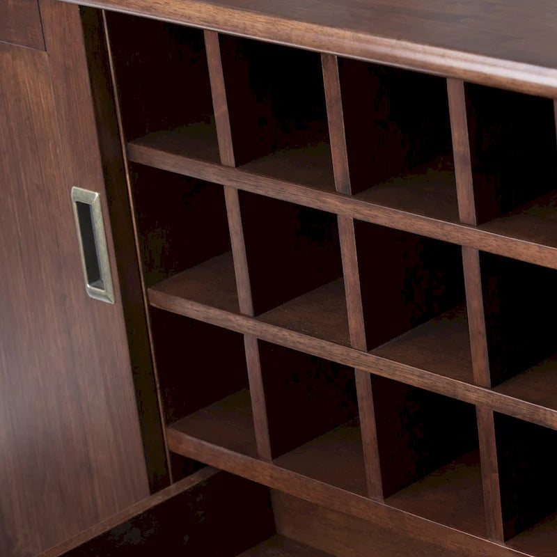 WYNDENHALL Tierney Buffet/Bahut et casier à vin en bois massif de 54 pouces de large, style Mid-Century - 54 L x 17 P x 36 H