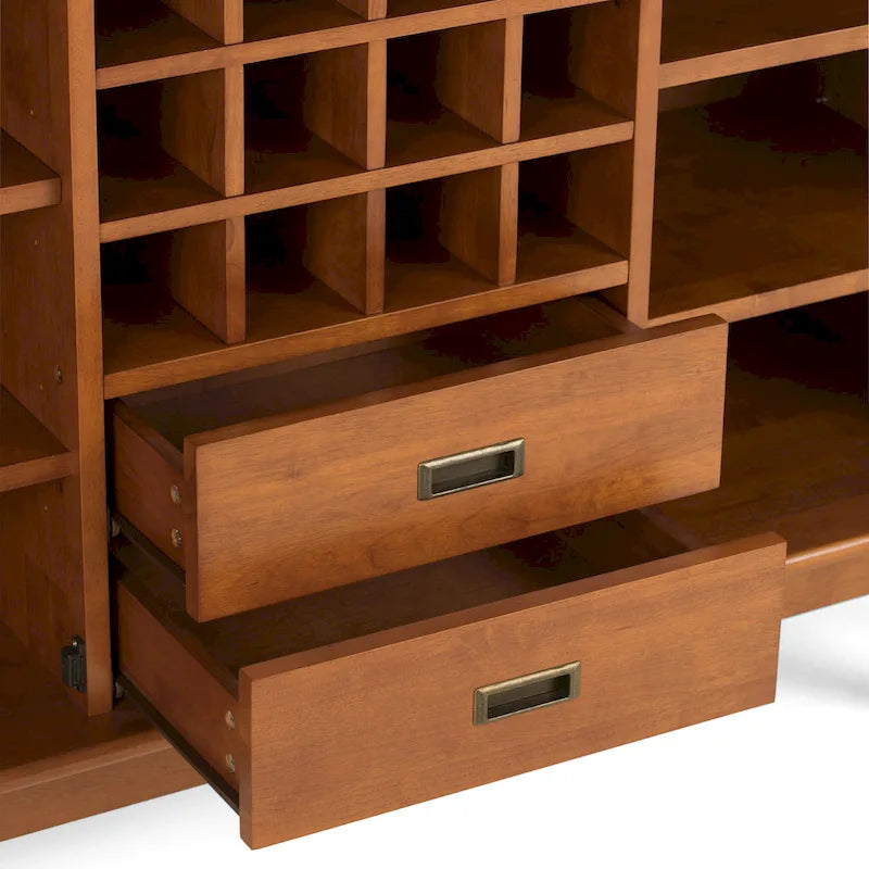 WYNDENHALL Tierney Buffet/Bahut et casier à vin en bois massif de 54 pouces de large, style Mid-Century - 54 L x 17 P x 36 H