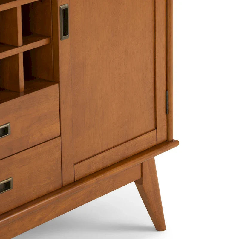 WYNDENHALL Tierney Buffet/Bahut et casier à vin en bois massif de 54 pouces de large, style Mid-Century - 54 L x 17 P x 36 H