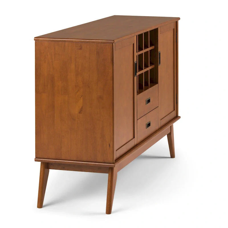 WYNDENHALL Tierney Buffet/Bahut et casier à vin en bois massif de 54 pouces de large, style Mid-Century - 54 L x 17 P x 36 H