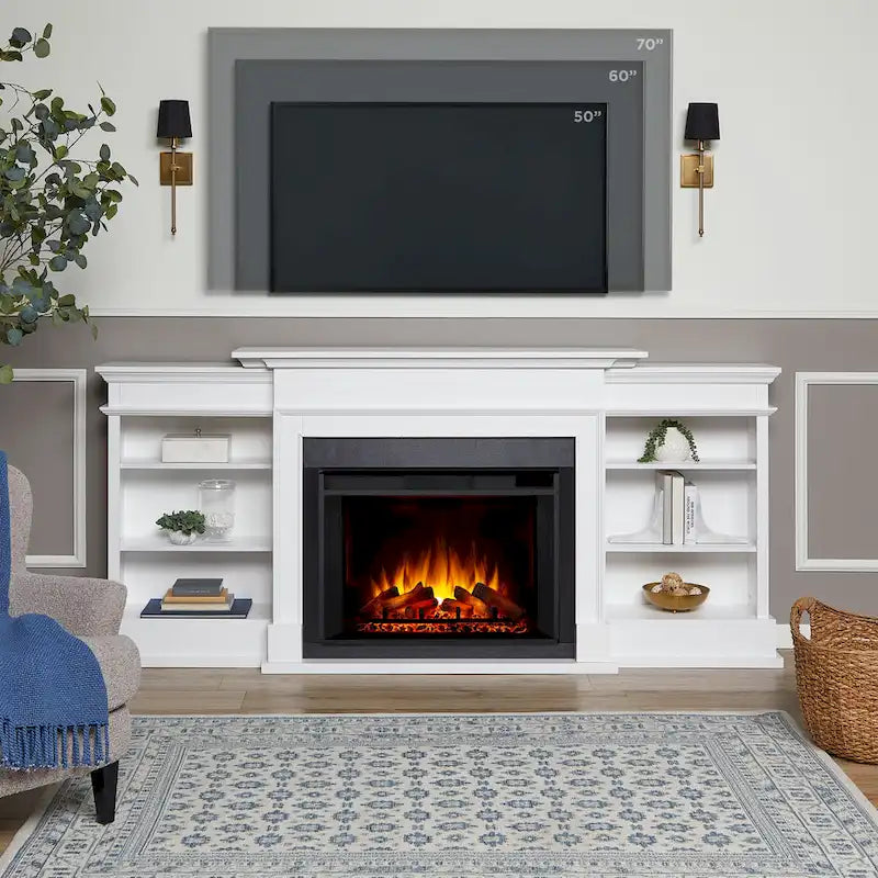 Cheminée électrique Ashton 93 Grand Media blanche de Real Flame